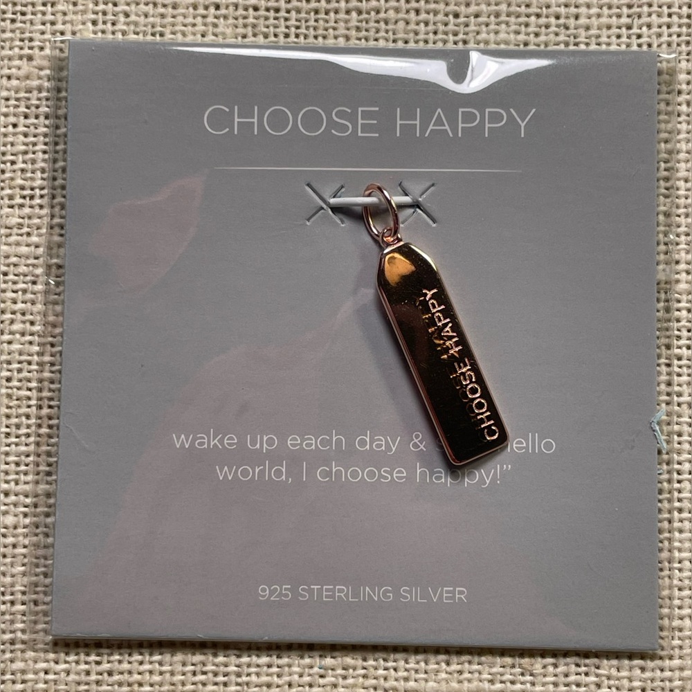 Origami Owl Rose Gold 'Choose Happy' Core Pendant Charm